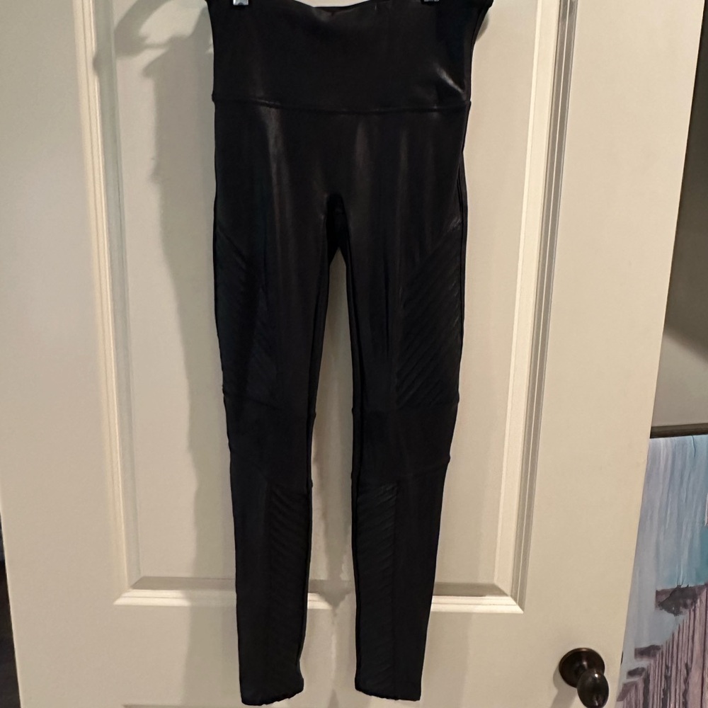 Spanx Faux Leather Moto Leggings